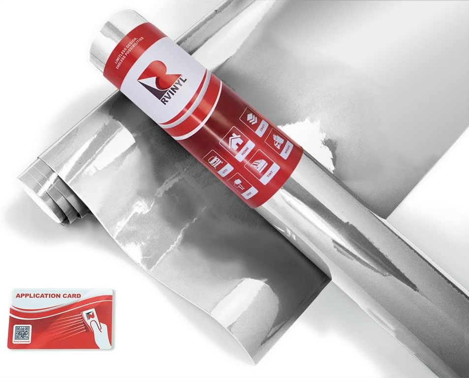 ORACAL 352 Chrome 001 – Película de poliéster de impresión de 2 x 3 pies con tarjeta de aplicación, rollo de lámina de vinilo para Cricut,