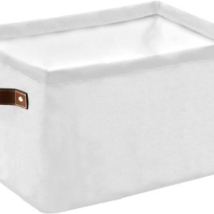 Cesta de almacenamiento blanca para organizar estantes, cajas de almacenamiento plegables con asa, moderno y simple telón de fondo blanco de lona, Cesta de almacenamiento blanca para organizar estantes, cajas de almacenamiento plegables con asa, moderno y simple telón de fondo blanco de lona,