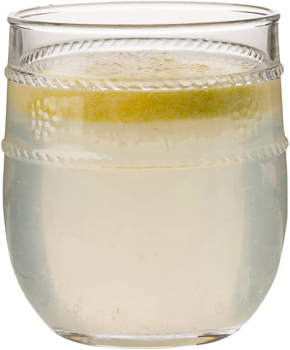 Juliska Isabella – Vaso de acrílico, vidrio acrílico, cristal transparente, vaso en relieve