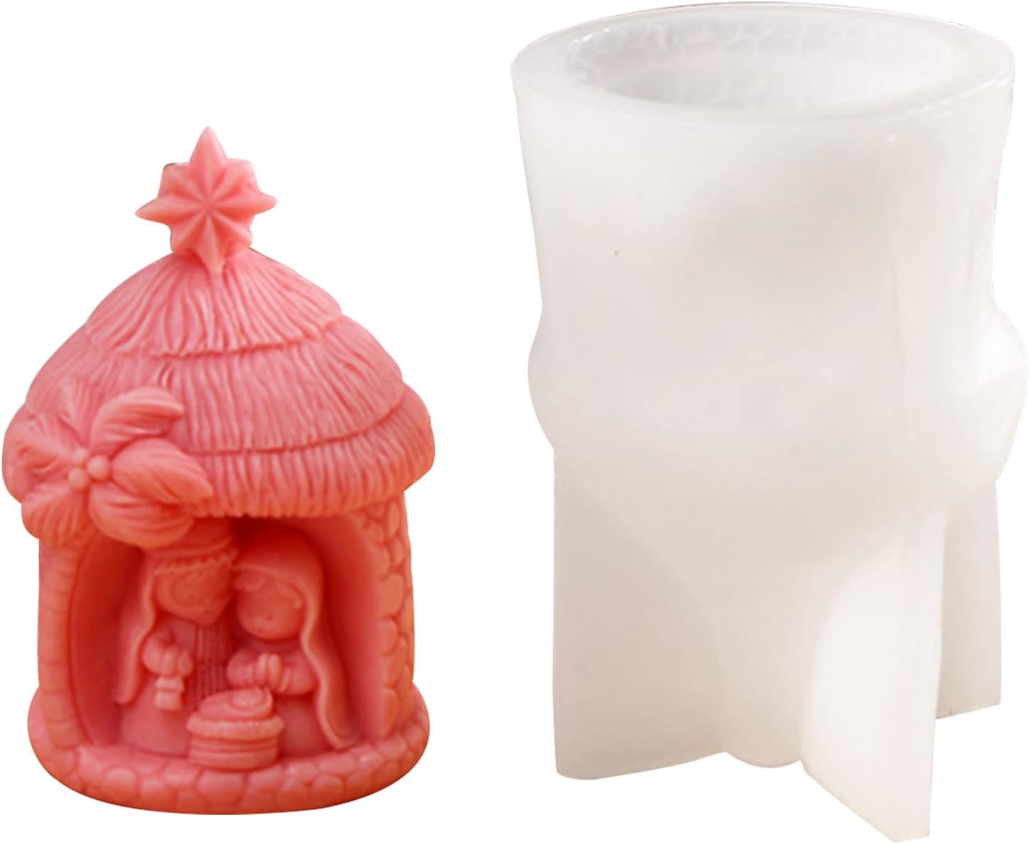 Religión Natividad Estatua de Silicona Molde de Aromaterapia Vela Yeso DIY Resina Epoxi Molde de Fundición de Escritorio Ornamento