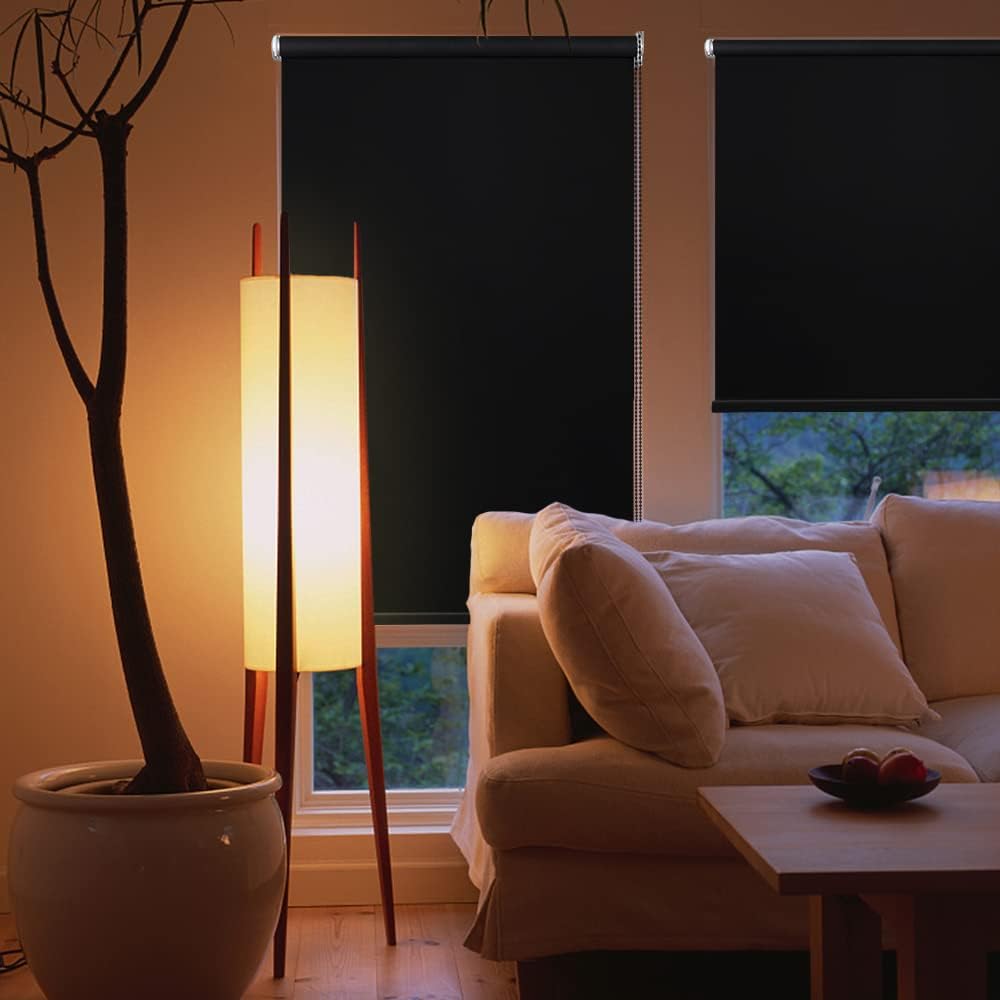 Kokorona Persianas enrollables opacas para ventanas, con tela impermeable con aislamiento térmico, persianas de oscurecimiento de habitación,