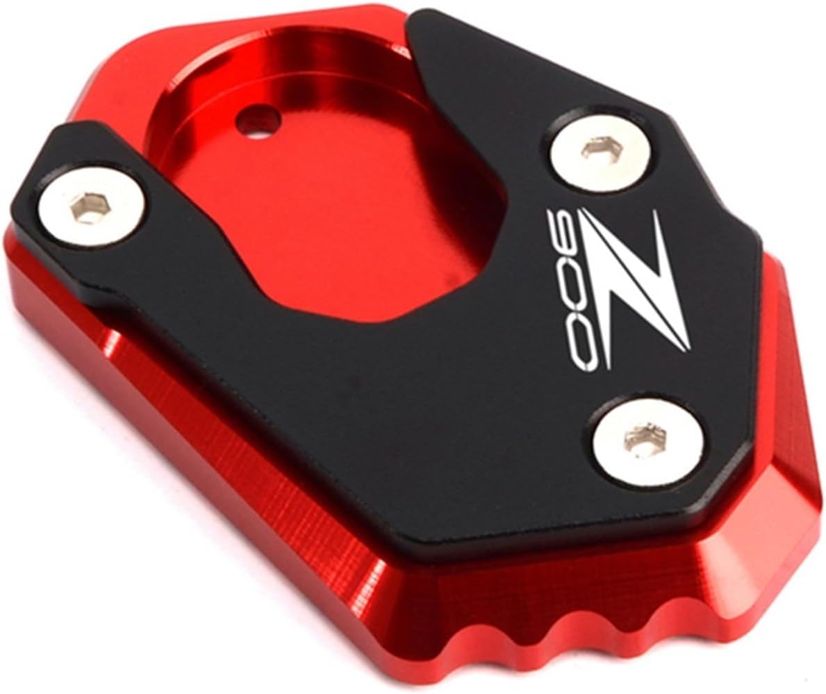 Extensión de soporte lateral de motocicleta de aluminio CNC para Kawasaki Z 650 900 Z900 RS SE Z650 Z900RS 2017-2022 (color rojo-Z900)