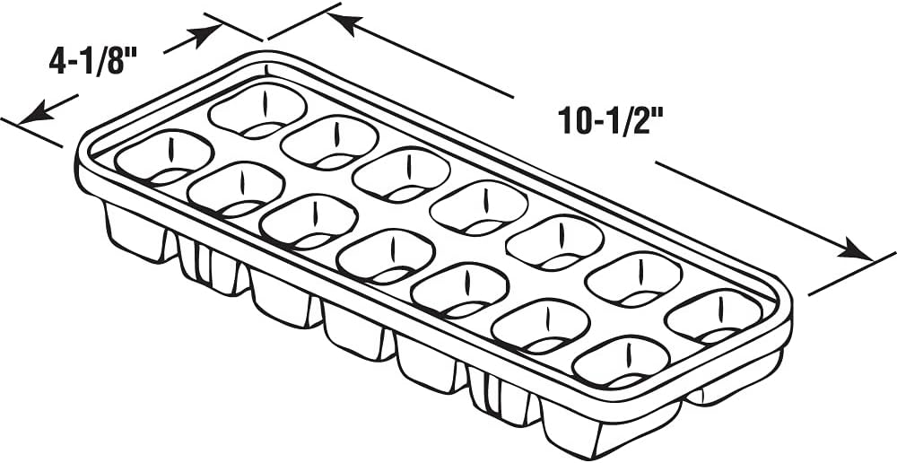 Prime-Line MP10513 Bandejas de plástico estándar para cubitos de hielo (paquete de 5)