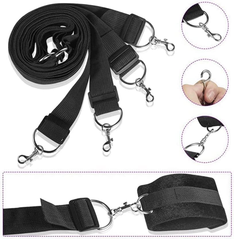 Kit sexual de restricciones para la cama para parejas, debajo de la cama, tamaño King, correas y restricciones sexis ajustables, atadas, brazos y
