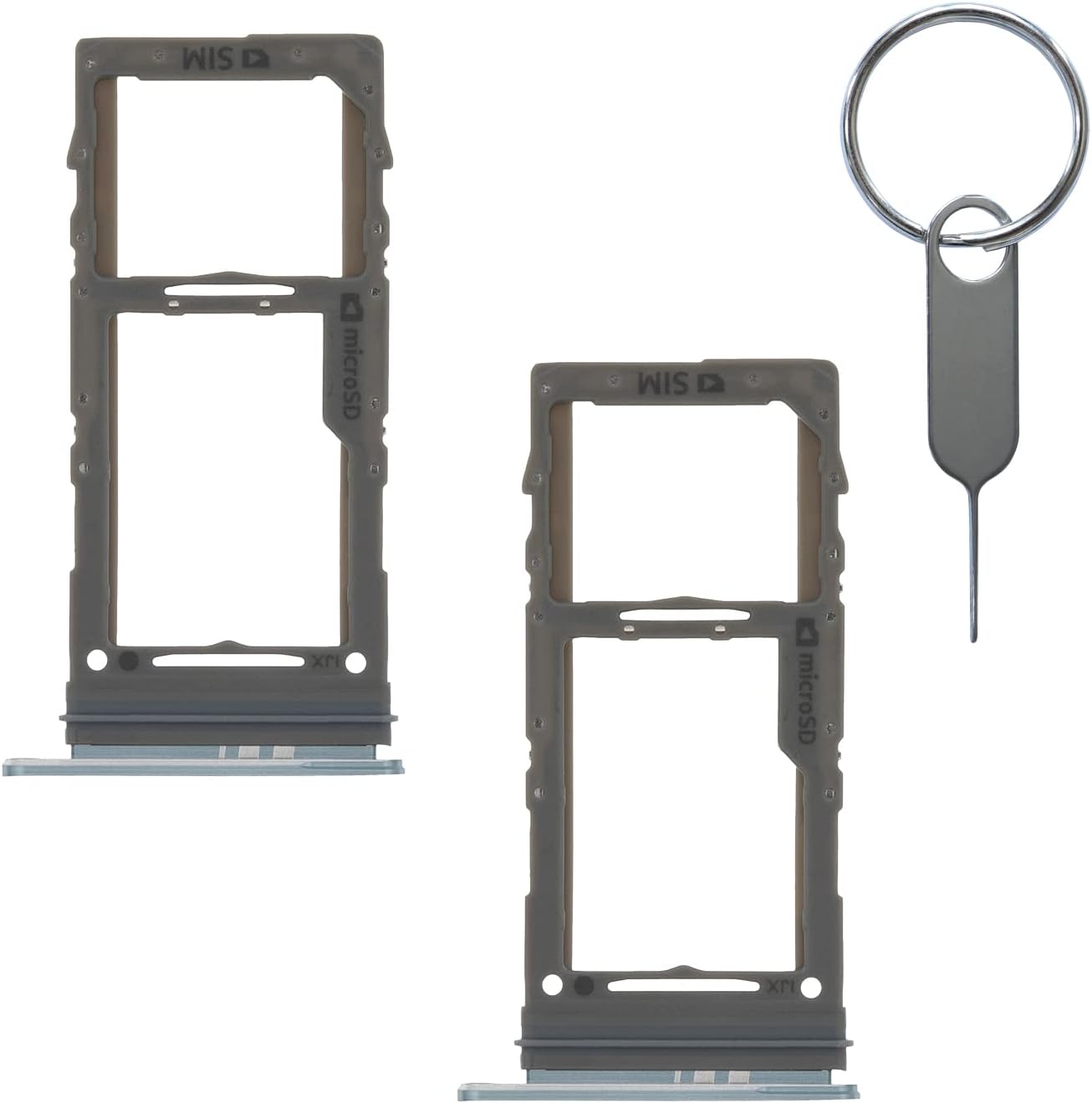 2 piezas de soporte para bandeja de tarjeta SIM (versión simple Sim)  ranura para tarjeta micro SD con pin de expulsión de repuesto para Samsung