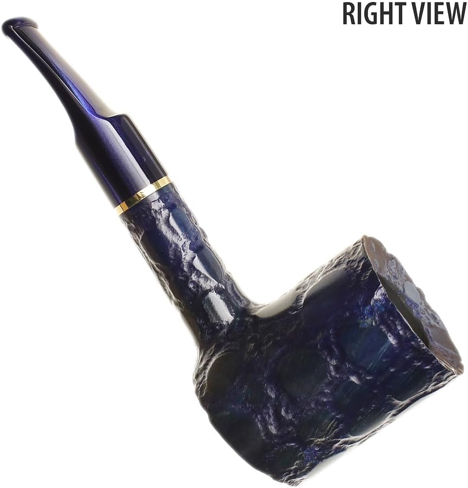 Alligator Savinelli – Pipa de tabaco hecha a mano azul hecha a mano de Italia, pipa de brezo de tabaco para filtros de tubería de 0.236 pulgadas,