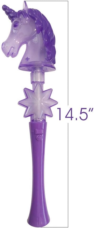 ArtCreativity Varita de unicornio iluminada, varita de princesa de 14.5 pulgadas con efecto LED intermitente y sonidos mágicos, baterías incluidas,