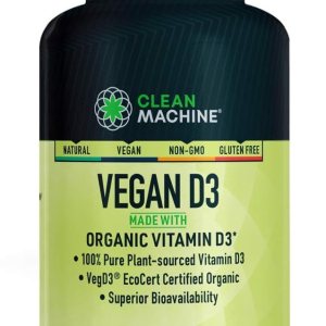 CLEAN MACHINE Vitamina D3 vegana certificada a base de plantas 4000 UI por píldora – Suplemento natural D3 para una salud óptima – Certificado CLEAN MACHINE Vitamina D3 vegana certificada a base de plantas 4000 UI por píldora – Suplemento natural D3 para una salud óptima – Certificado