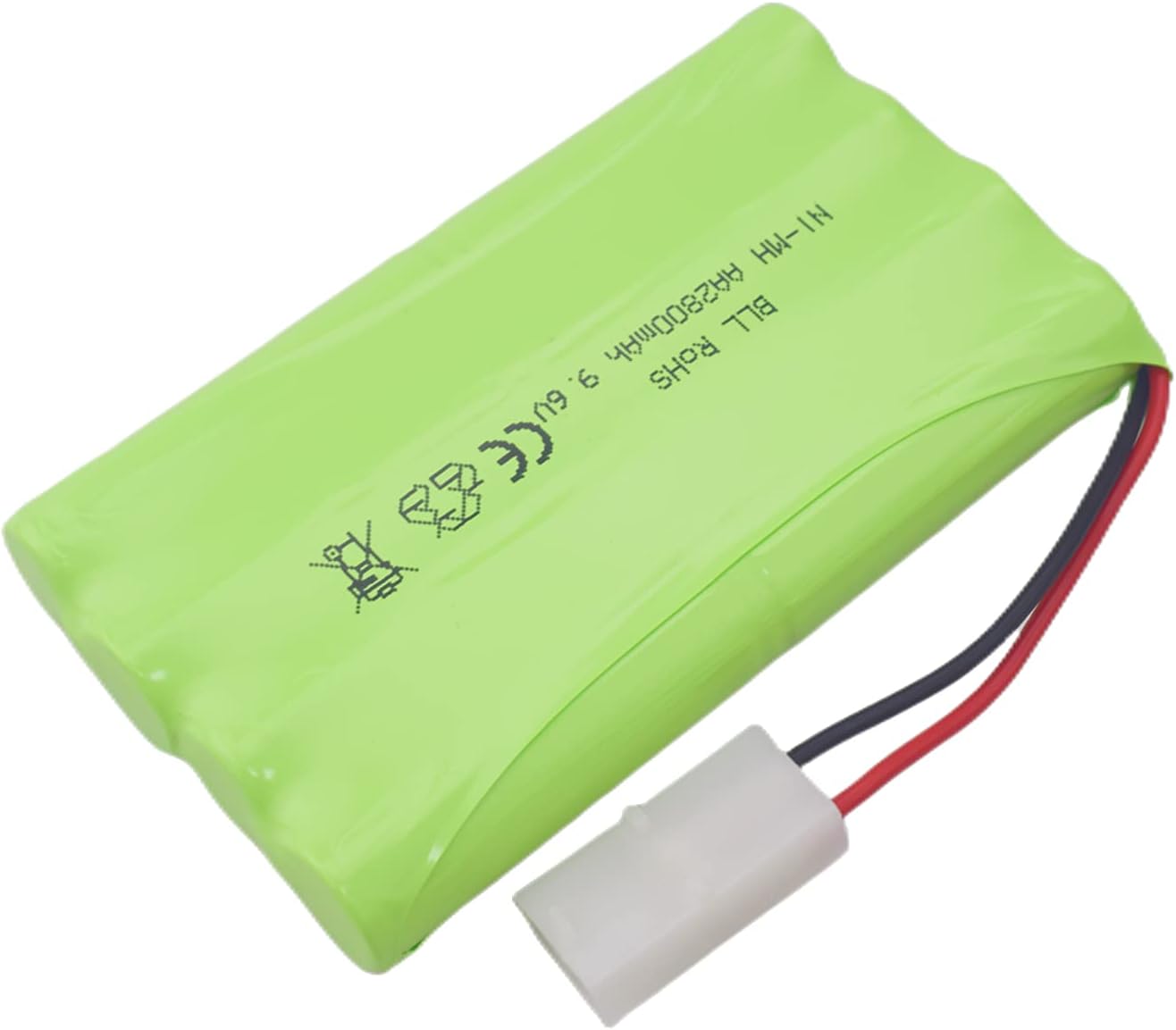 2 baterías recargables AA de 9.6 V 2800 mAh con enchufe Tamiya y cable de carga USB para vehículos de control remoto, camiones, tanques, vehículos