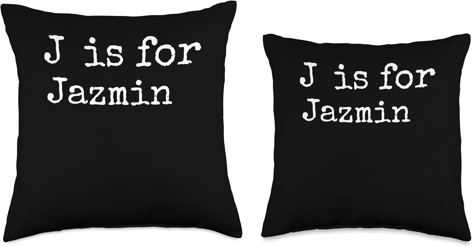 Personalized J is for Jazmin Name Student Kindergarten Girl Throw Pillow, 16×16, Multicolor