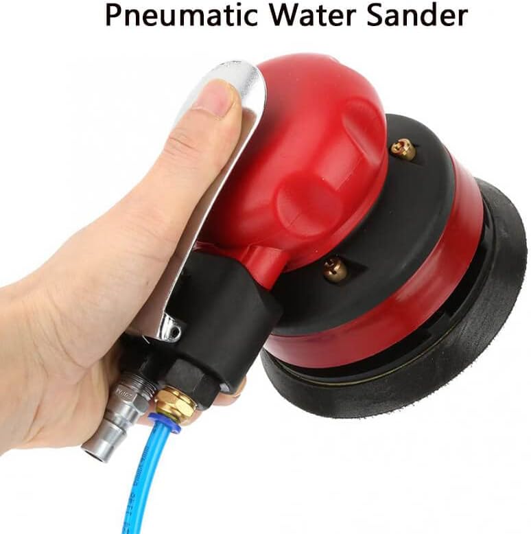Lijadora neumática Lijadora neumática de agua lijadora de palma de aire Pulidora de aire Kit de máquina de pulir con junta de entrada y tubo de agua
