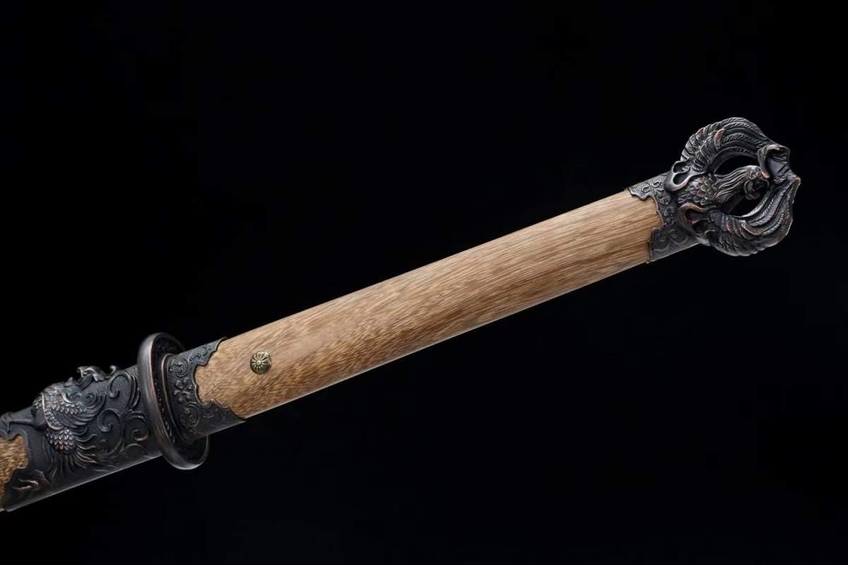 Han dao Sword Real (cuchillas forjadas de acero de alto carbono, vaina de palisandro) Práctica, espada china