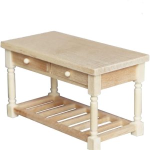 shlutesoy 112 casa de muñecas Mini mesa de comedor de 2 cajones modelo de muebles de cocina escena madera shlutesoy 112 casa de muñecas Mini mesa de comedor de 2 cajones modelo de muebles de cocina escena madera