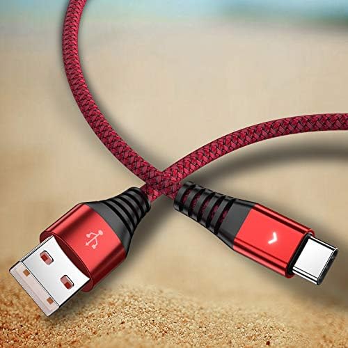 IFLASH Paquete de 2 Cable USB tipo C trenzado de nailon, USB A 2.0 a USB-C, cable de carga rápida para Samsung Galaxy S10 S9 S8 Plus Note 9 8, Moto