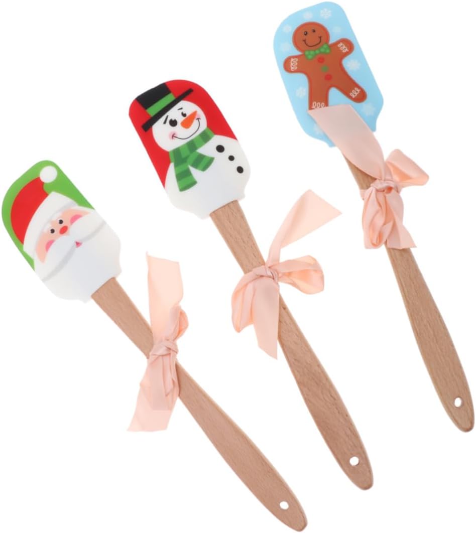 ABOOFAN 9 Pcs Christmas Silicone Spatula Espatulas De Reposteria Butter Scraper for Restaurant Cake Spatula for Bakery Silicon Spatulas Kitchen