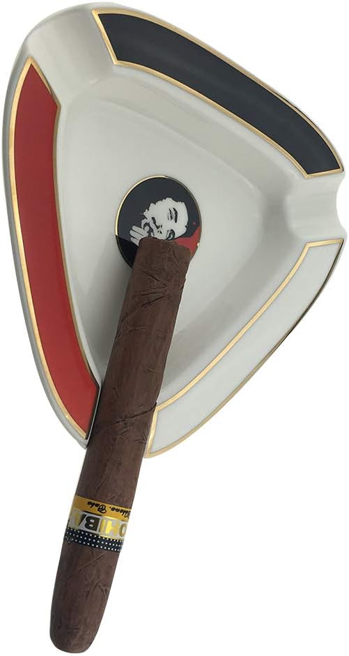 Cenicero de cigarros triangular, gran descanso, irrompible, para exteriores, para patio, exterior, cenicero interior (negro)