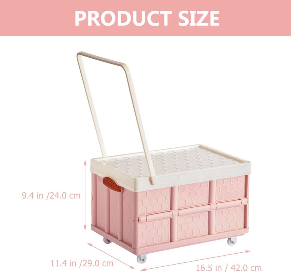 Alipis Carrito de comestibles plegable con ruedas, carrito plegable utilitario, carrito de compras para viajes, compras, almacenamiento en
