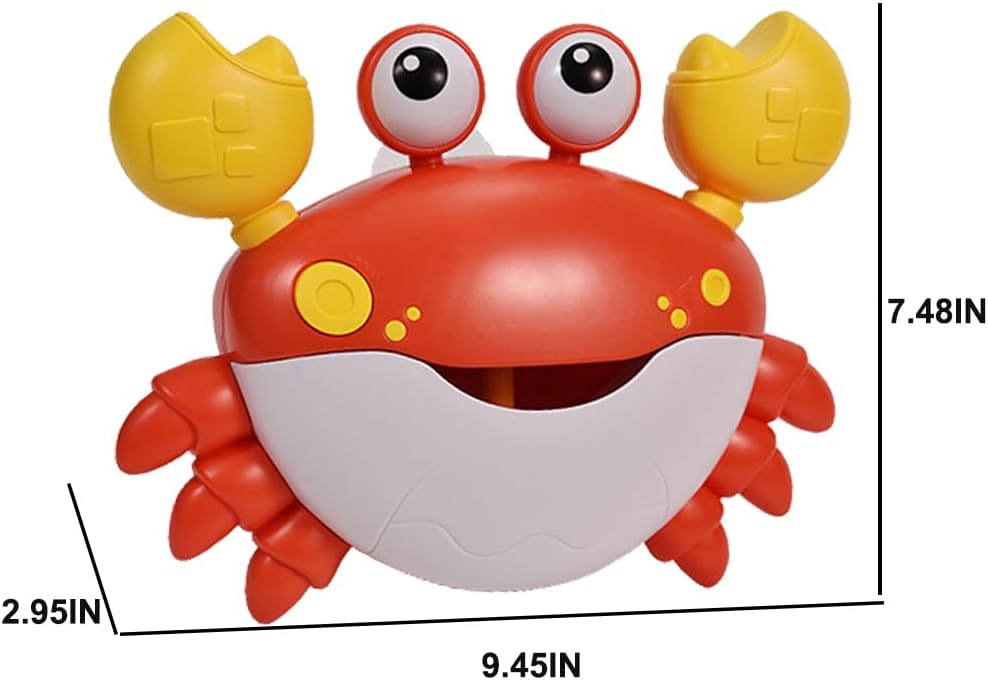 Máquina de hacer burbujas de cangrejo para baño, soplador de espuma para hacer burbujas, juguete musical de rima para bebés, niños, feliz tina,