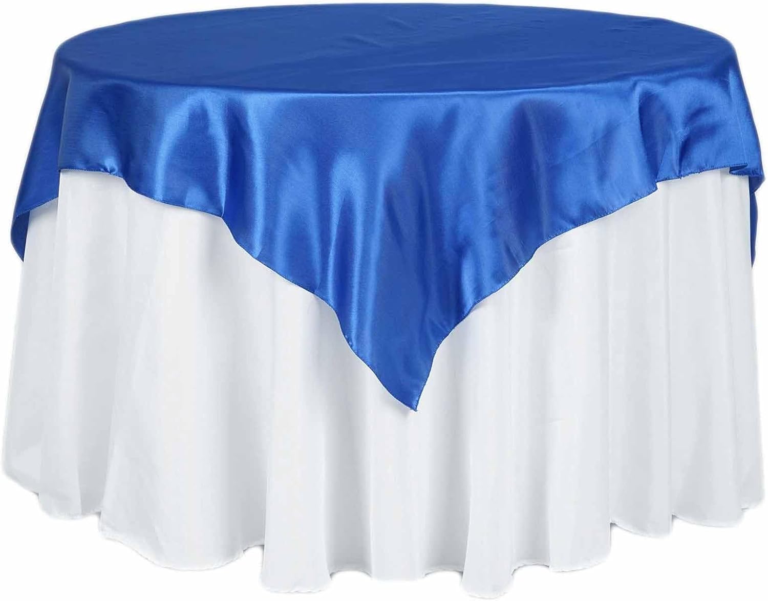 Efavormart – Mantel cuadrado de satén de 72 pulgadas para decoración de mesa de bodas, catering, fiesta, color azul rey