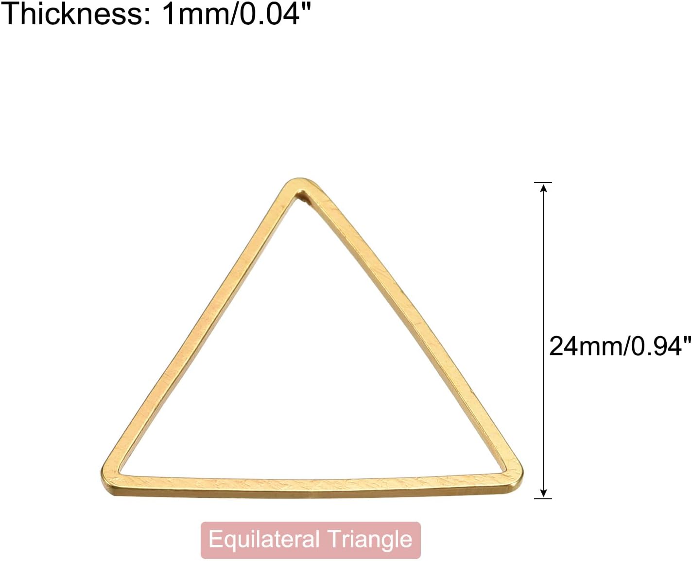 MECCANIXITY Aro de abalorios triangular, anillo de enlace geométrico con marco triangular para hacer joyas