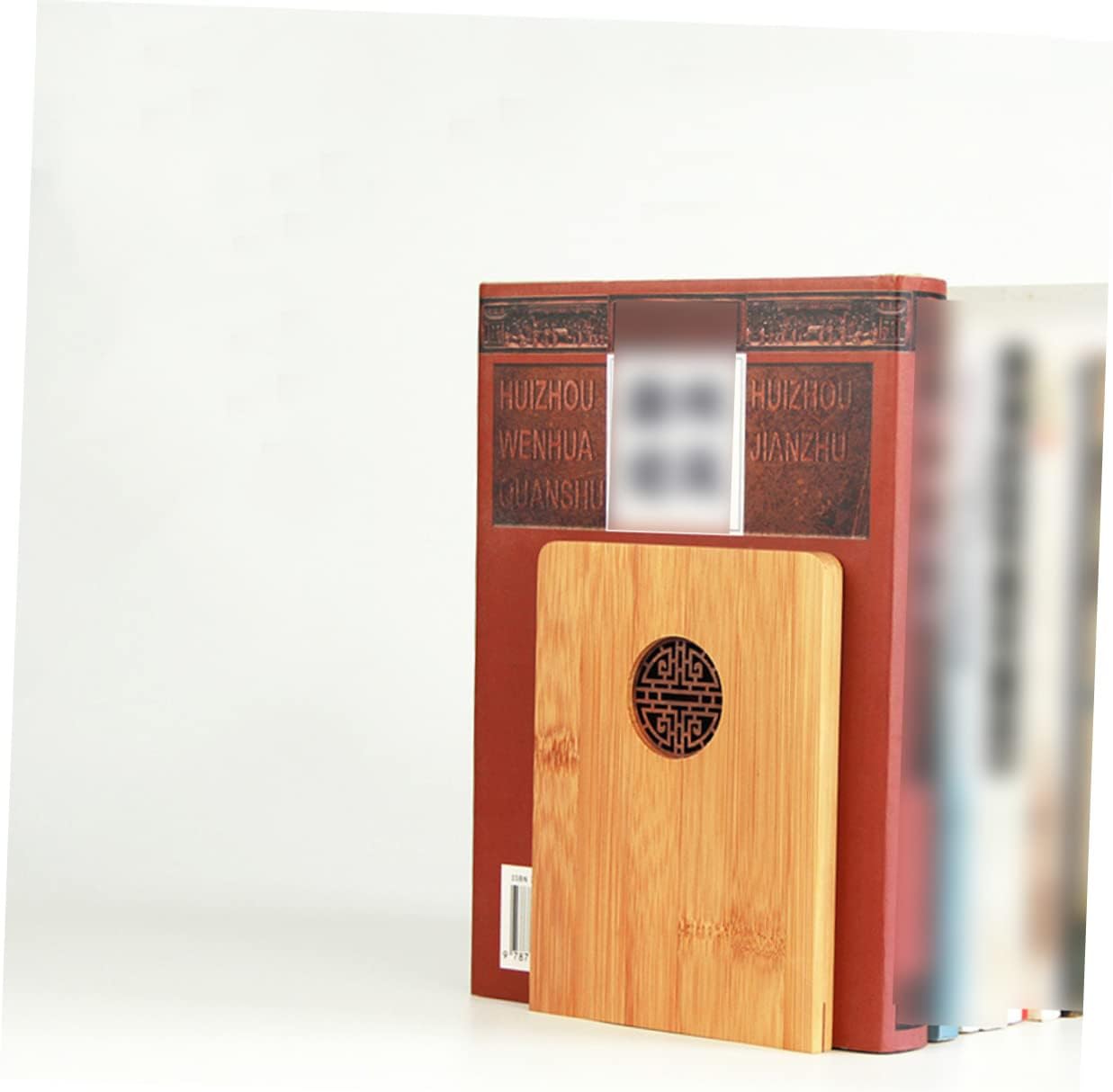 IMIKEYA 16 sujetalibros de madera clásico Tapones de madera para libros de arte, sujetalibros de biblioteca vintage, estante de almacenamiento