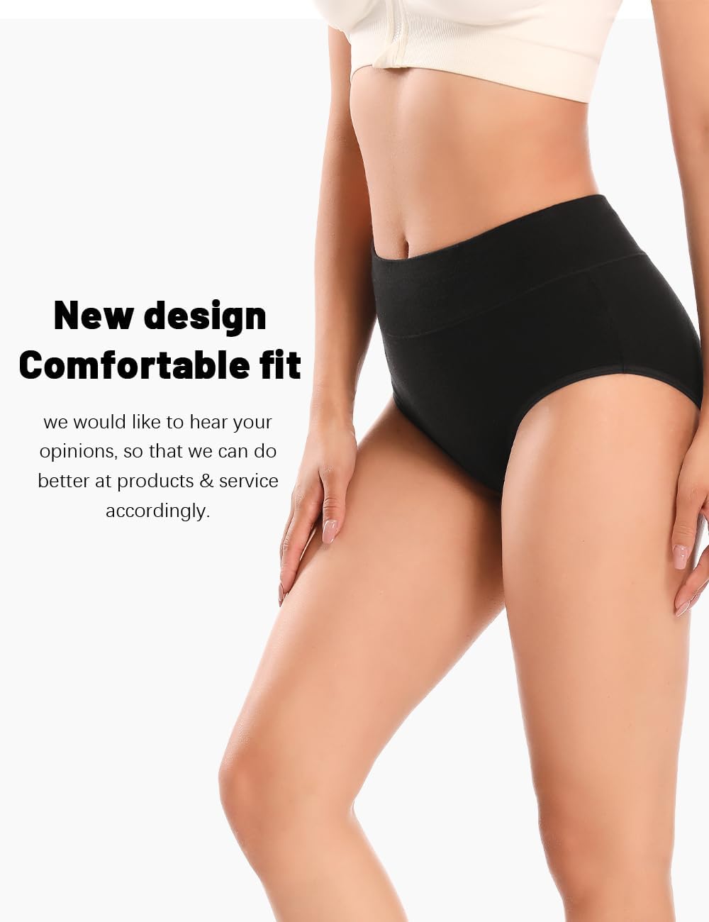 Molasus Ropa interior para incontinencia para mujer, de alto período de absorción, a prueba de fugas, ropa interior de algodón para control de