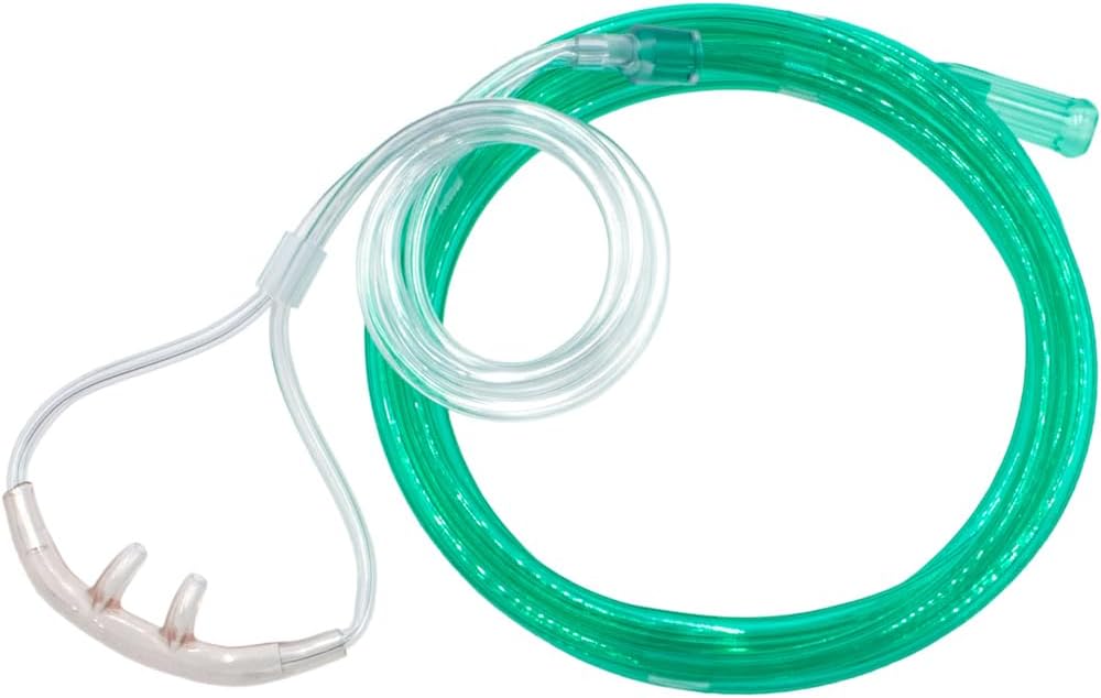 Cánula nasal de oxígeno adulto de alto flujo de 14 pies estilo salter con diseño seguro de 3 canales, conector estándar # 16SOFT-HF-14