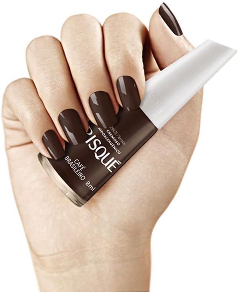 Esmalte de uñas Risque Brown  Esmalte de Unhas  Secado rápido, hipoalergénico, de larga duración, extra brillante, fabricado en Brasil  Café