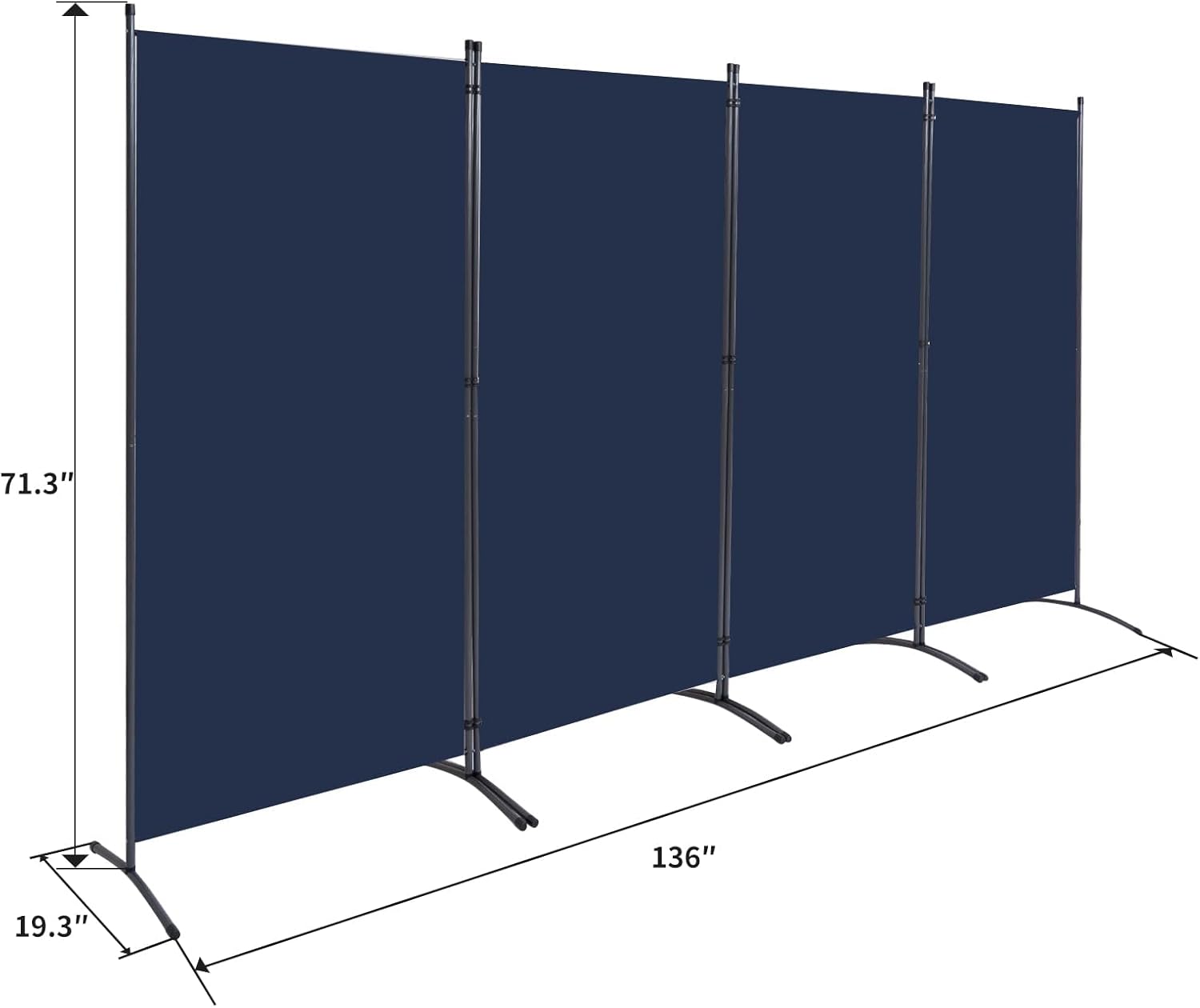 Divisor de habitación de 4 paneles, divisores de habitación y pantallas de privacidad plegables para oficina, separadores de habitaciones de