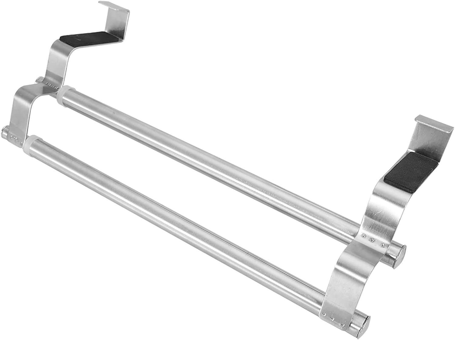 Toallero retráctil de acero inoxidable para colocar sobre la puerta, toallero para baño, bar, dormitorio, toallero (doble poste retráctil de 15.7 in)