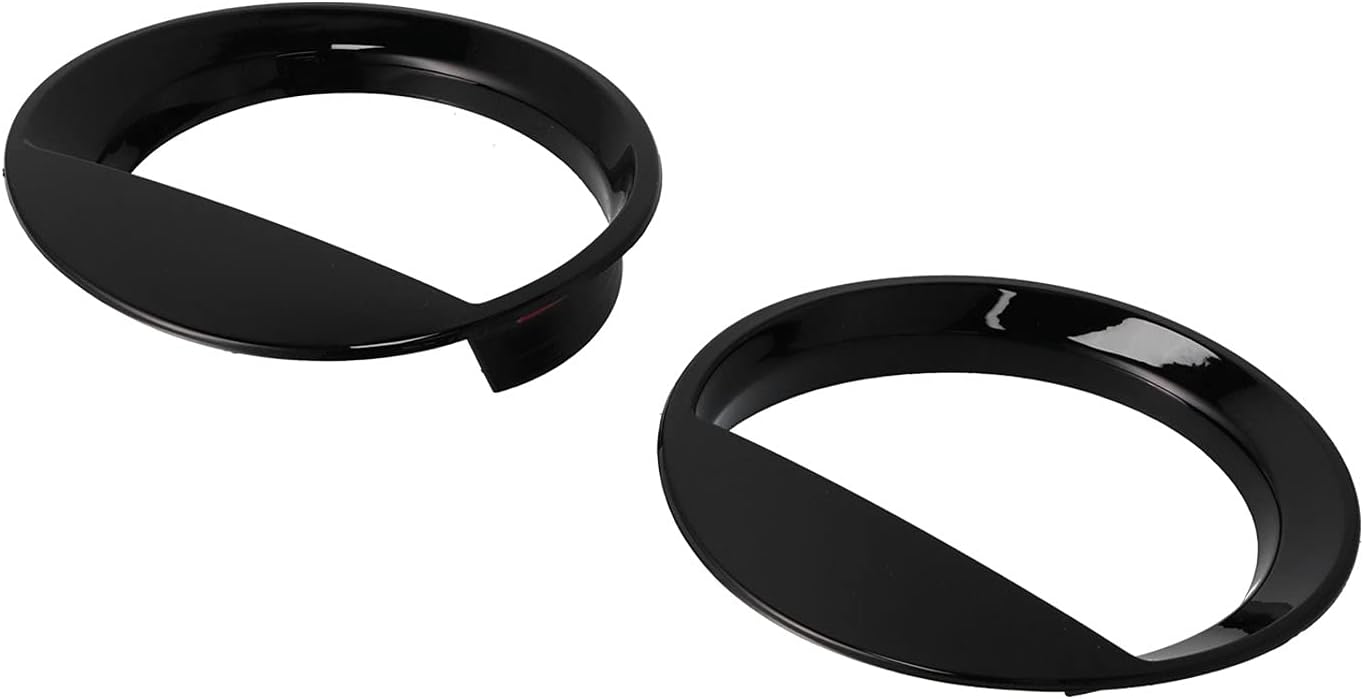 Fydun Juego de 7 piezas de accesorios de rejilla para parrilla delantera, 7 piezasjuego de rejilla de rejilla de malla ABS negra con cubierta de luz