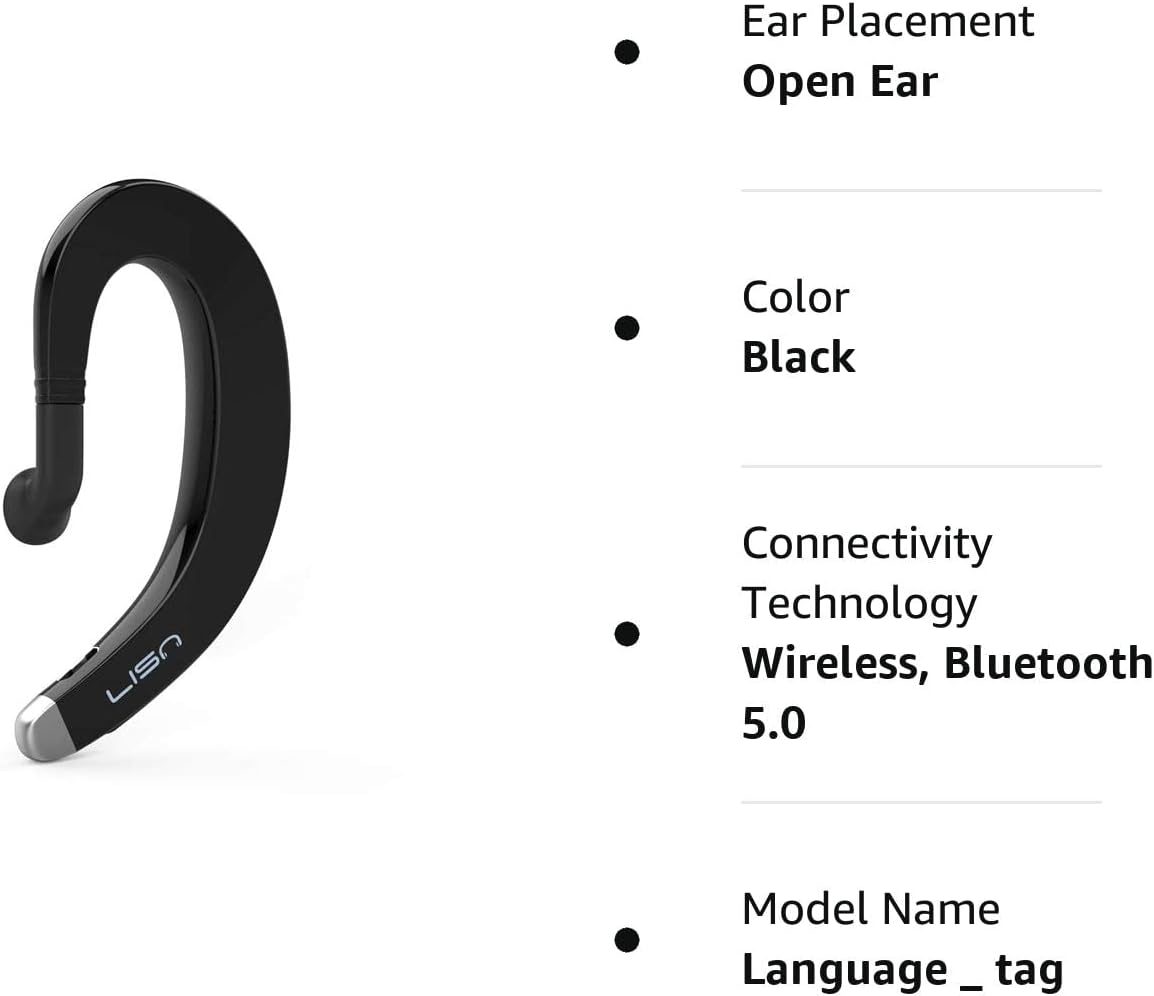 Auriculares Bluetooth con gancho para la oreja, auriculares Bluetooth inalámbricos de una sola oreja con micrófono, auricular Bluetooth ultraligero