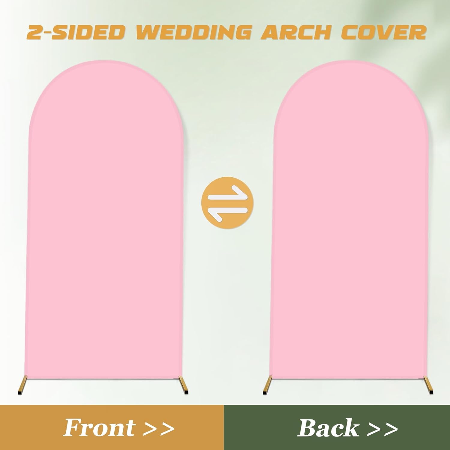 Cubierta de fondo de arco de elastano, rosa, 2 lados, se adapta a 3.3 x 6.6 pies, para bodas, baby shower, decoración de banquetes