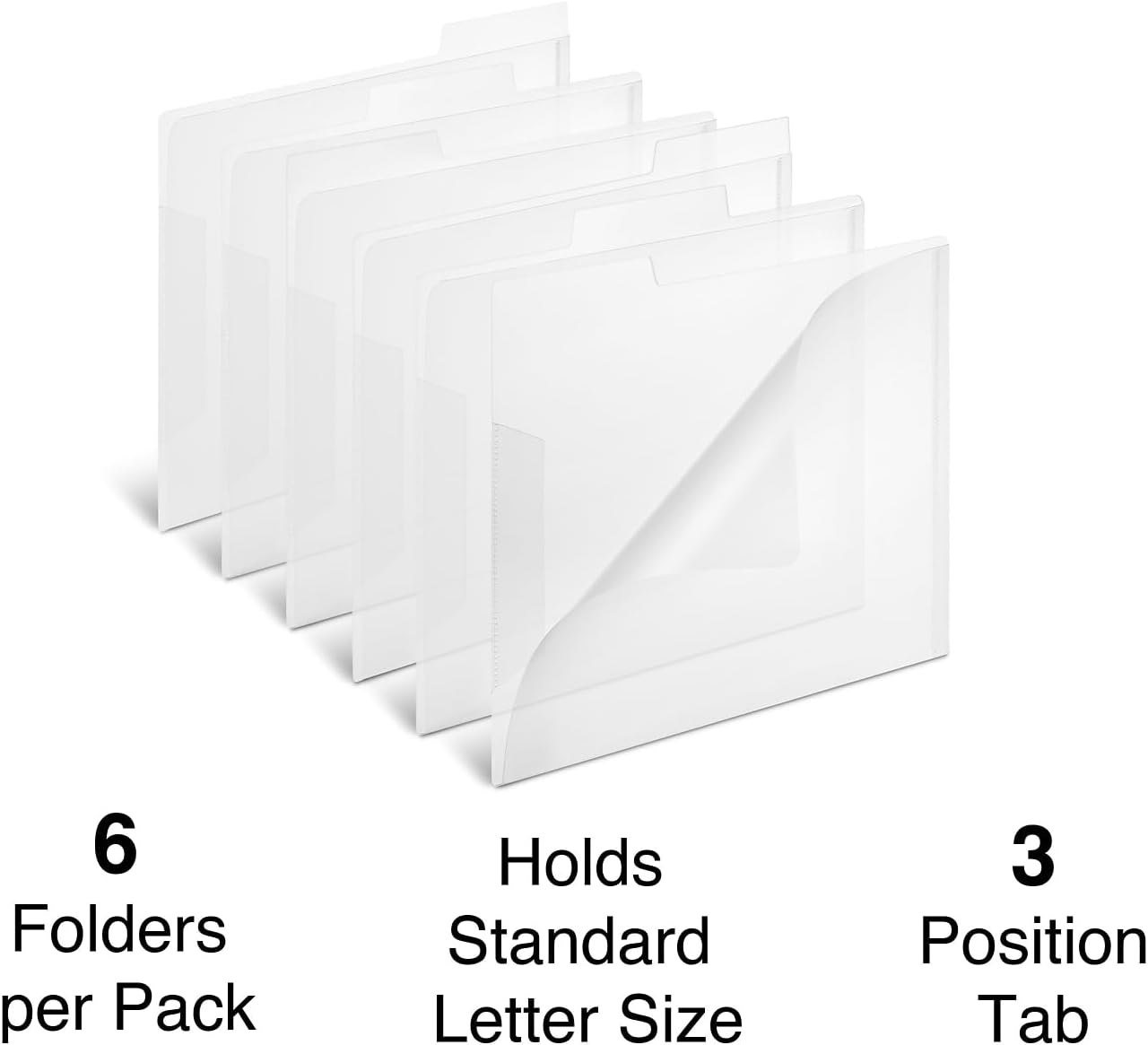 Staples – fólders translúcidas para varios archivos, paquete de 6 unidades, Transparente
