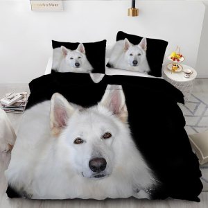 Juego de funda de edredón King con estampado de pastor alemán de tinta, funda de edredón de microfibra suave y 2 fundas de almohada de 20 x 36 Juego de funda de edredón King con estampado de pastor alemán de tinta, funda de edredón de microfibra suave y 2 fundas de almohada de 20 x 36