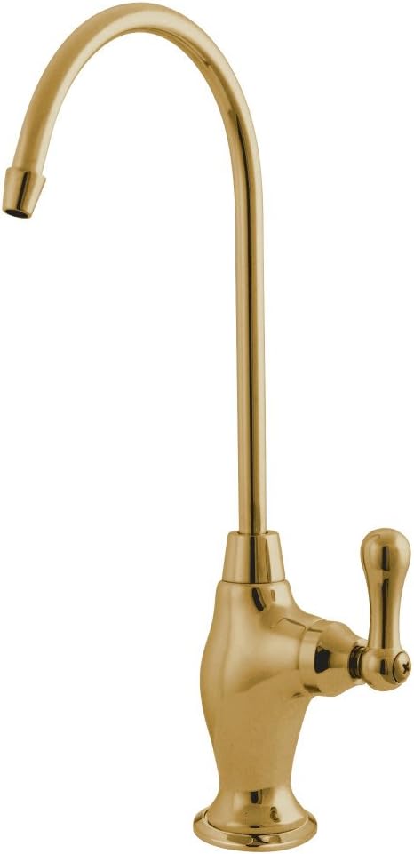 Kingston Brass Gourmetier KS3192AL – Grifo de filtración de agua de un solo mango, latón pulido, 10.81 x 4.63 x 1.75 pulgadas
