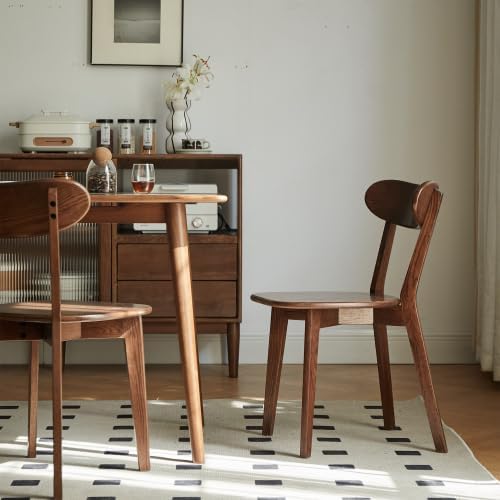 TINGSING Sillas de comedor de madera de roble macizo, sillas modernas de cocina y comedor de mediados de siglo con respaldo redondo ancho, sillas de