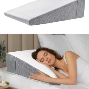 Almohada de cuña de cama para dormir, almohada triangular de espuma viscoelástica para cabeza, espalda, soporte de rodilla, almohadas de elevación Almohada de cuña de cama para dormir, almohada triangular de espuma viscoelástica para cabeza, espalda, soporte de rodilla, almohadas de elevación