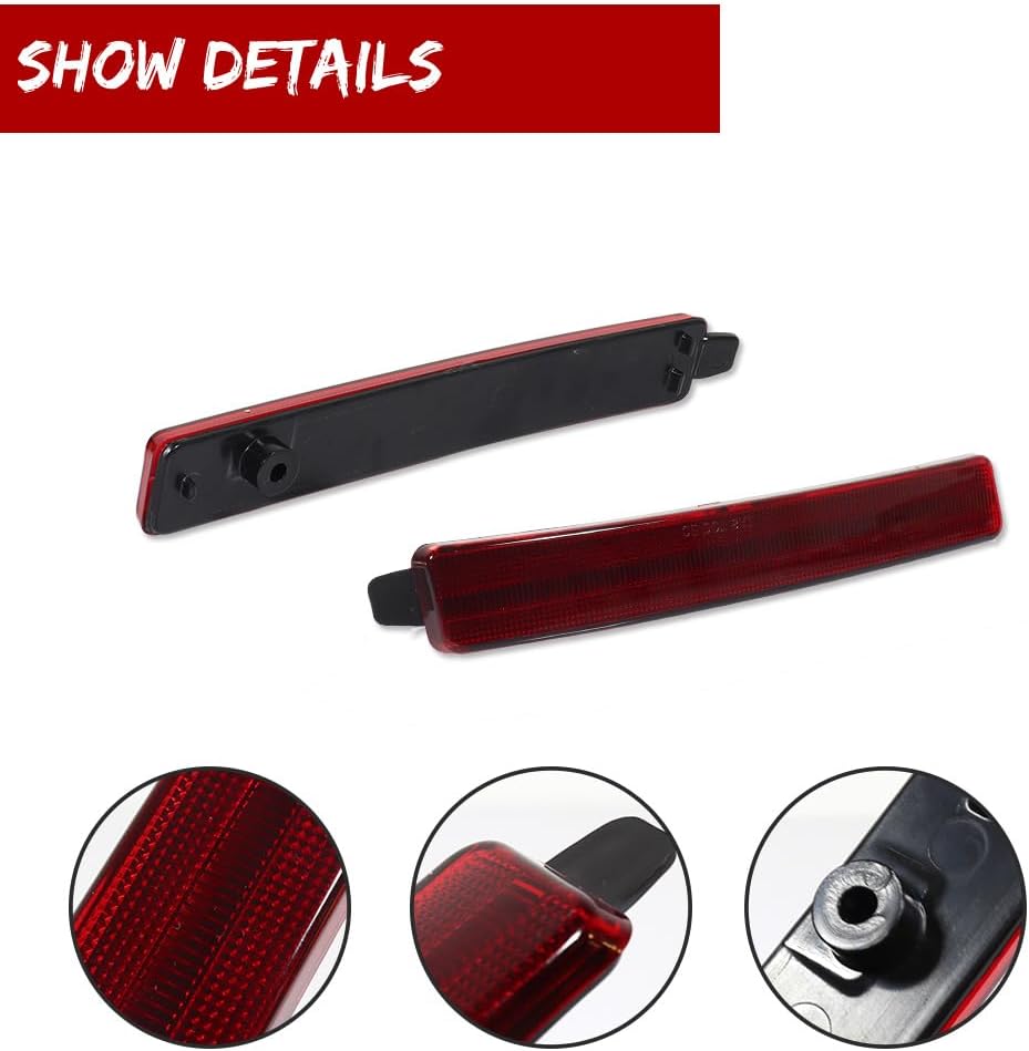 Lente roja Parachoques Trasero Reflector Luces de la Vivienda Conjunto de Lente para Cadillac SRX Chevrolet Traverse GMC Acadia Saturn Outlook