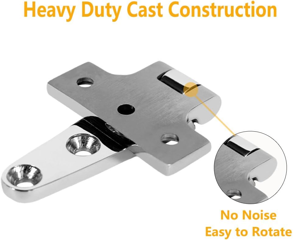 Plowatxi Bisagra de fundición de barco en forma de T, acero inoxidable 316, bisagra de puerta de hardware marino resistente para lancha, yate, 4 x 2