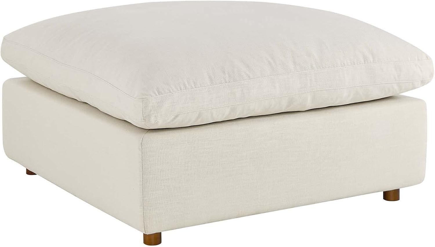 Modway Sofá modular Commix Sofá seccional tapizado con relleno de plumón otomano en beige claro