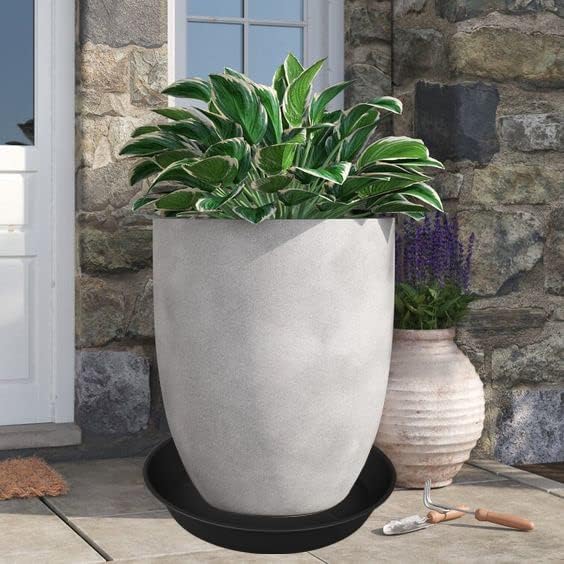 Paquete de 20 platillos para plantas de 22 pulgadas, bandeja de 3.6 pulgadas de profundidad, grandes y resistentes para macetas, bandejas de