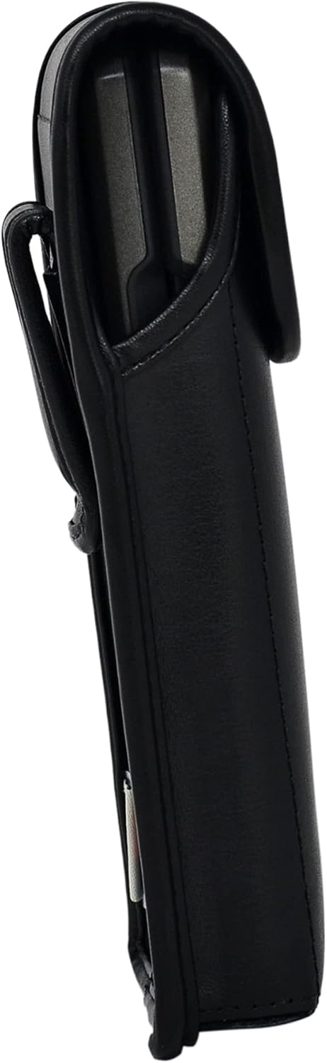 Turtleback Funda diseñada para Galaxy Z Fold 5 y Fold 4 con funda de ajuste voluminoso, funda vertical para cinturón de piel negra con clip