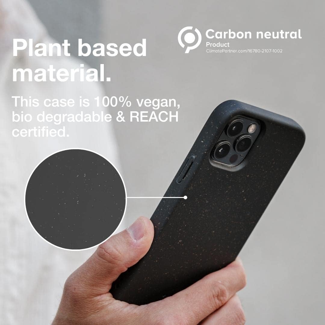 WOODCESSORIES – Funda de teléfono para iPhone 12 Negro, iPhone 12 Pro Case Negro – Ecológico, hecho de plantas