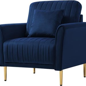 Tmosi Moderno sofá individual de terciopelo, sillón decorativo con almohadas de respaldo extraíbles, silla moderna Arm Club Leisure con patas de Tmosi Moderno sofá individual de terciopelo, sillón decorativo con almohadas de respaldo extraíbles, silla moderna Arm Club Leisure con patas de