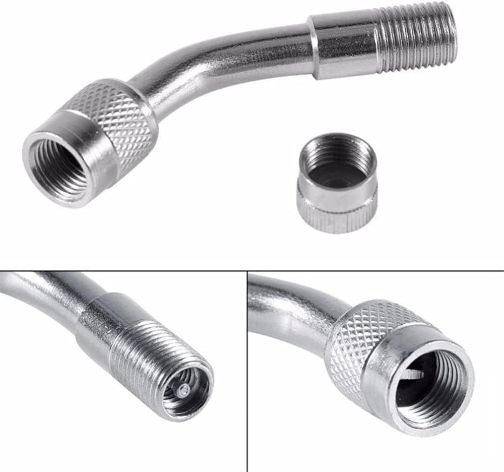 Paquete de 6 extensores de vástago de válvula, extensión de válvula de neumático de 45 grados, 90 grados, 135 grados, compatible con ruedas duales,