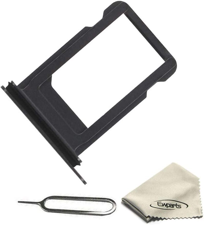 Ewparts Pieza de repuesto para iPhone X Bandeja de tarjeta SIM negra ranura Trat para iPhone X SIM Bandeja negra con herramientas de apertura