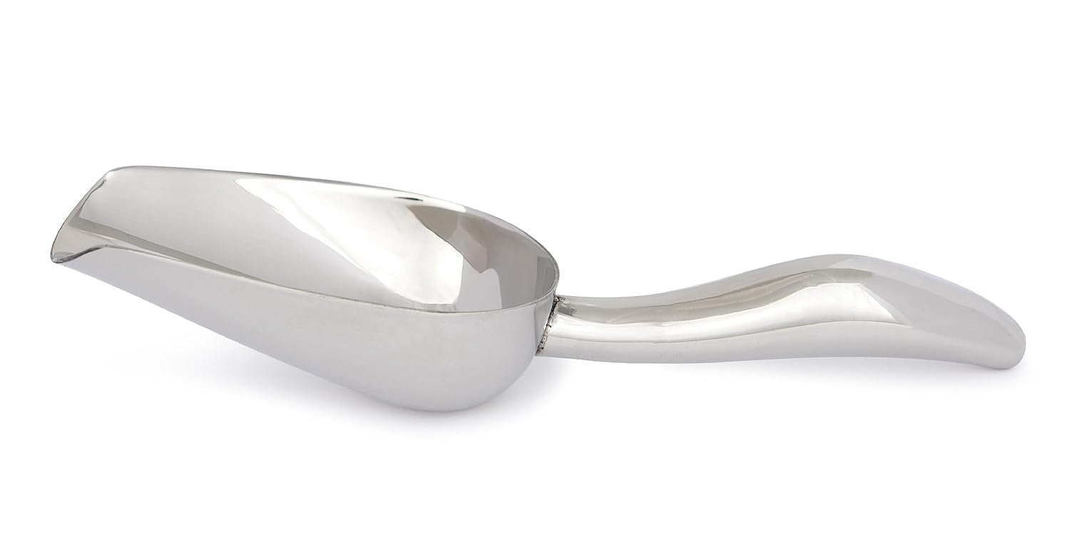 Cuchara de acero inoxidable de 3 onzas, 8.25 pulgadas de largo x 2.4 pulgadas de ancho, para hielo, comida para perros y gatos, palomitas de maíz,