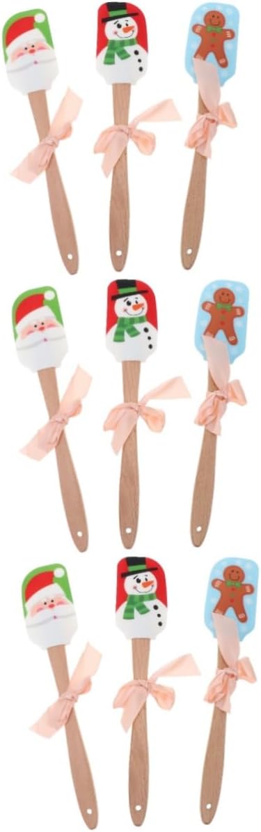Abaodam 9 Pcs Butter Scraper for Restaurant Espatulas De Reposteria Bread Tools Christmas Scraper Tool Kitchen Scraper Christmas Silicone Spatula