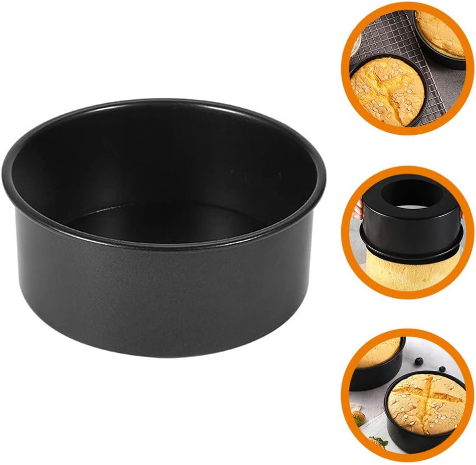 Kichvoe Molde redondo de acero inoxidable, negro, 12 pulgadas